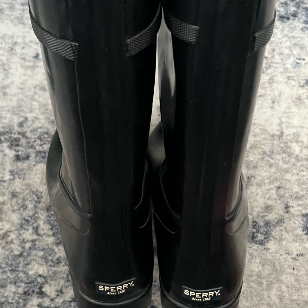 Sperry black rainboots